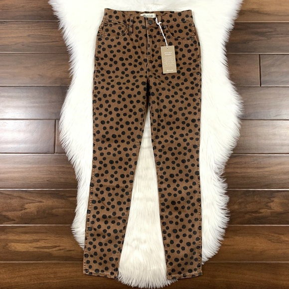 Madewell Denim - Madewell Leopard Dot 10" High Rise Skinny Jeans